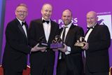 thumbnail: Gerry Mooney, Tanaiste Micheal Martin, Press Photographer of the Year 2023 Mark Condren and Frank McGrath