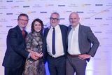 thumbnail: Mediahuis Ireland COO Ian Keogh, INMA president Maribel Perez Wadsworth, Mediahuis Ireland CEO Peter Vandermeersch and Mediahuis Group CEO Gert Ysebaert at the INMA Global Media Awards in New York where Mediahuis Ireland won Best Innovation in Newsroom Transformation (Regional Brands)